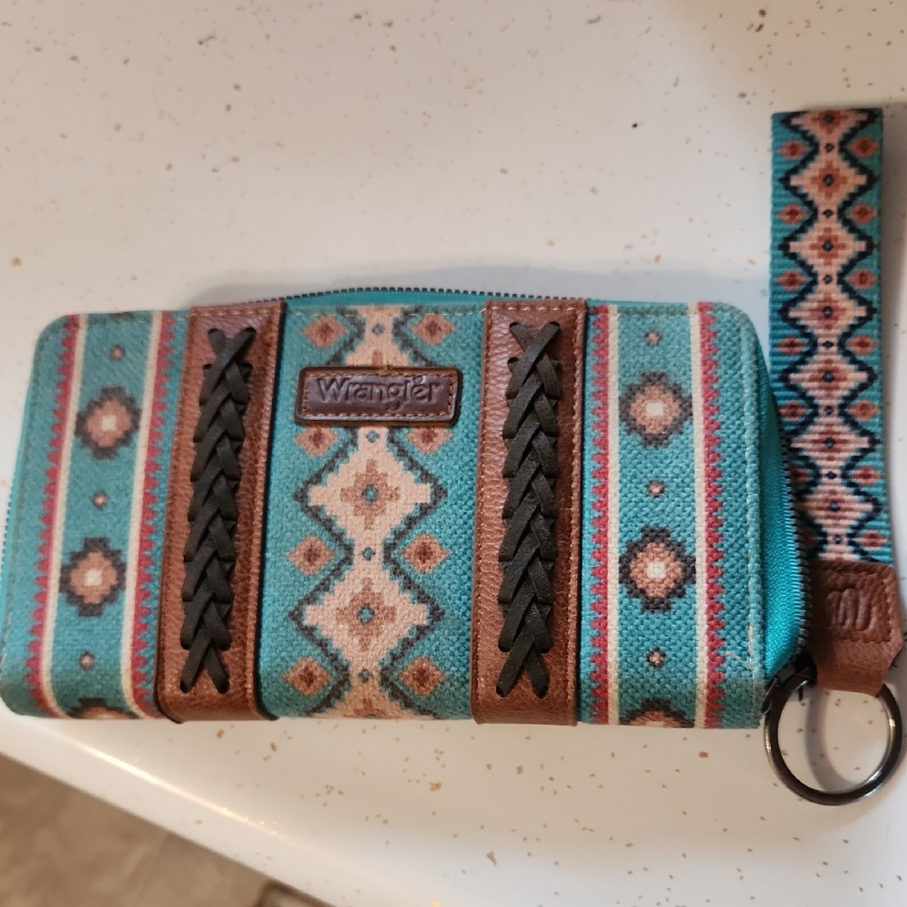 Wrangler Teal and Brown Wallet